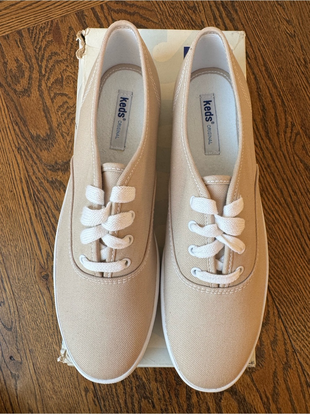 Keds Classic Canvas Lace-Up Sneakers Stone Beige Size Women's 8.5 NWT